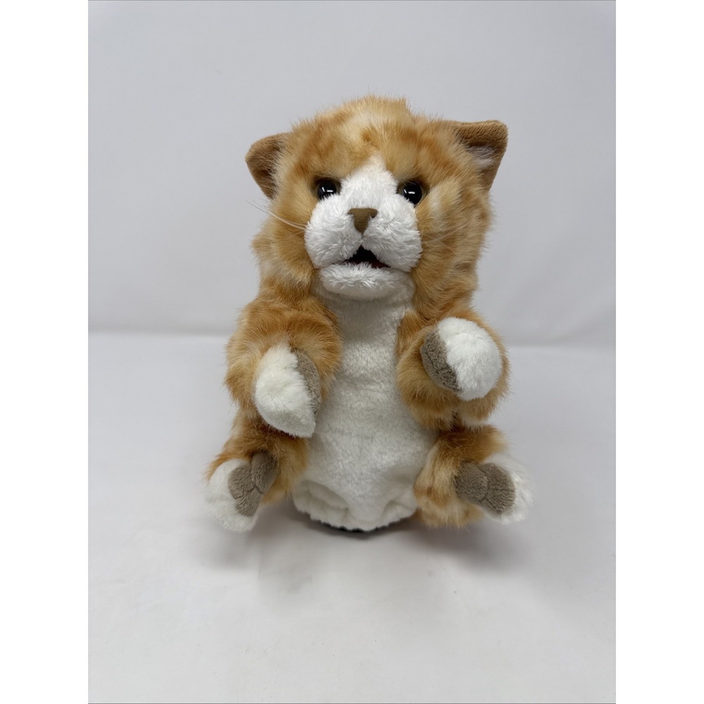 Folkmanis Orange Tabby Kitten Hand Puppet Striped Tiger Kitty Cat‎ Plush